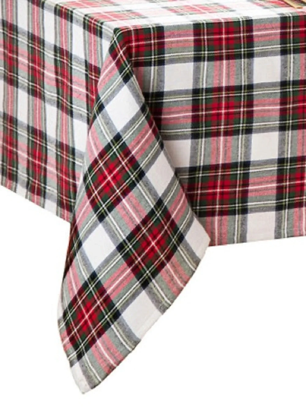 Plaid Holiday Tablecloth in Red and White - Classic Dining Accent
